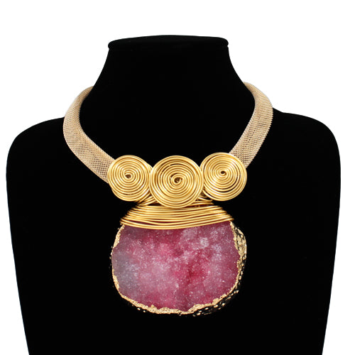N5277 | Druzy Pendant Statement Necklace | KS2214