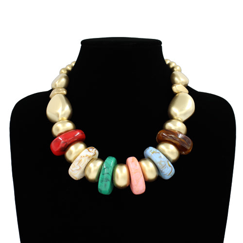 N5278 | Mixed Chunky Beaded Necklace | KS2216