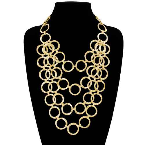 N5120 | Modern Circle Matte Chain Necklace | KS2239