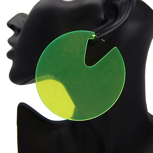 E1137 LE3164 Acrylic Circle Shape Drop Post Earrings