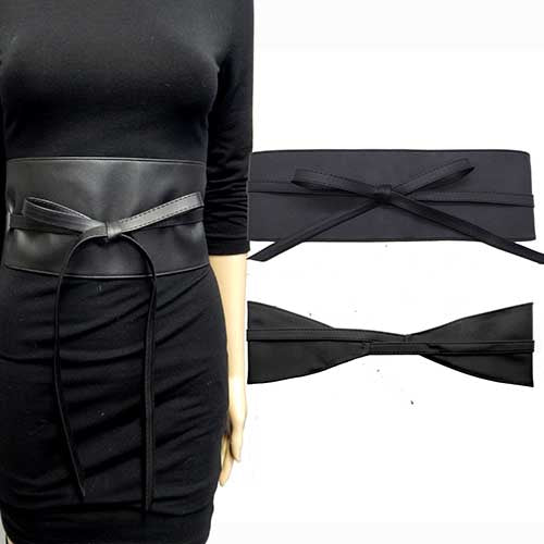 BL1018 LT5085 THICK WRAP AROUND FAUX LEATHER BELT