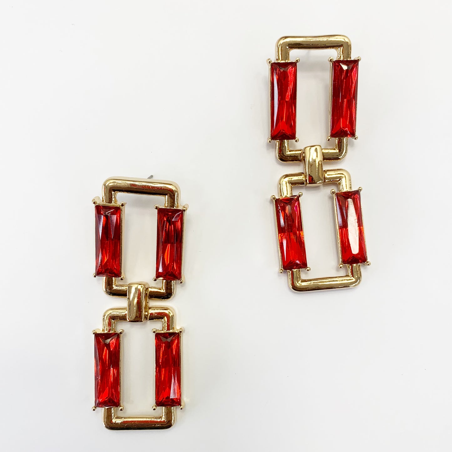 E0126 | Linked Crystal Earrings | 25E4897