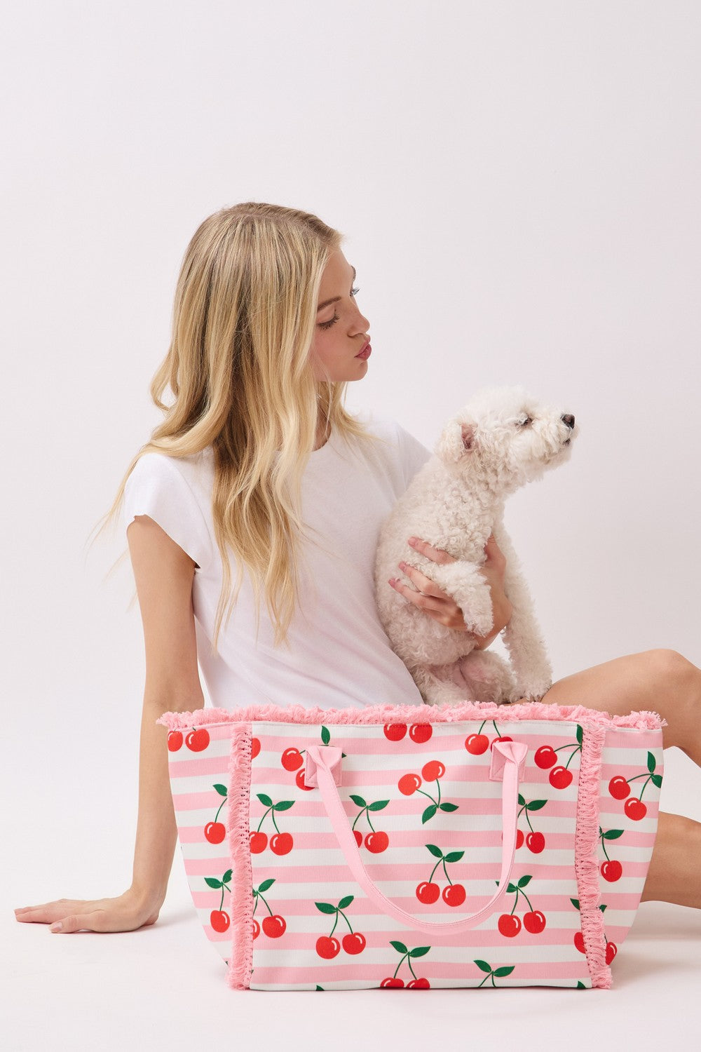 P0021 | Cherry Print Canvas Tote Bag | MB0333