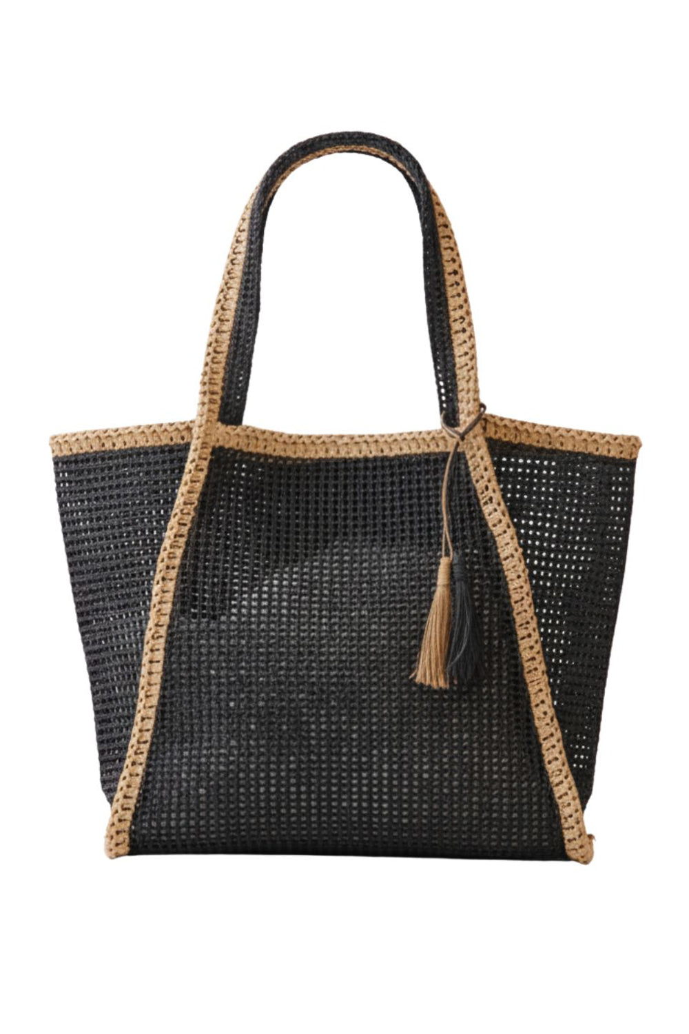 P0017 | Tassel Accent Woven Tote Bag | MB0338