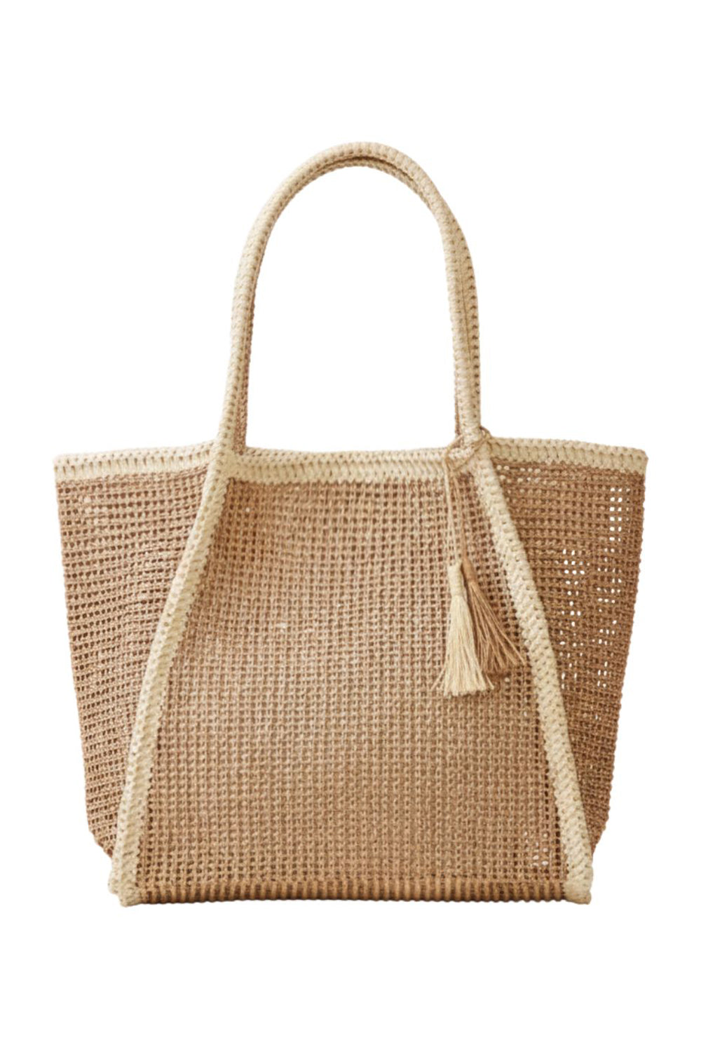 P0017 | Tassel Accent Woven Tote Bag | MB0338