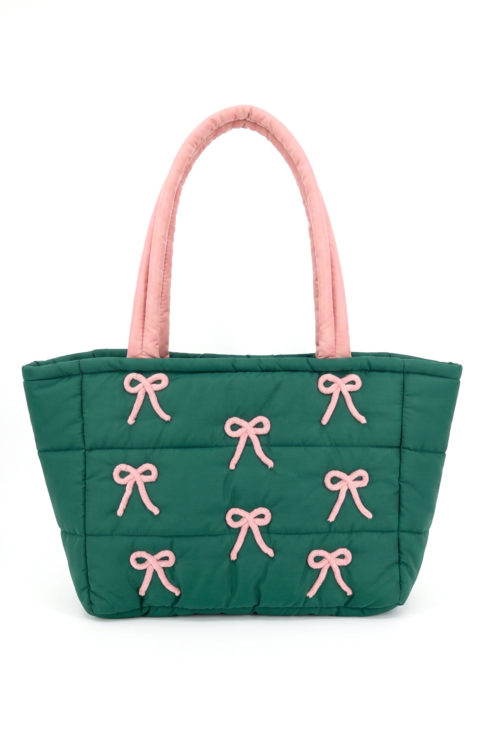 Pink Bows Quilted Tote Bag | P0036