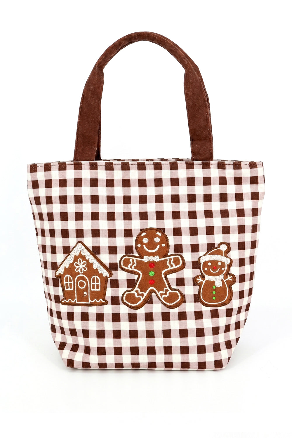 Gingerbread Gingham Tote Bag | P0040