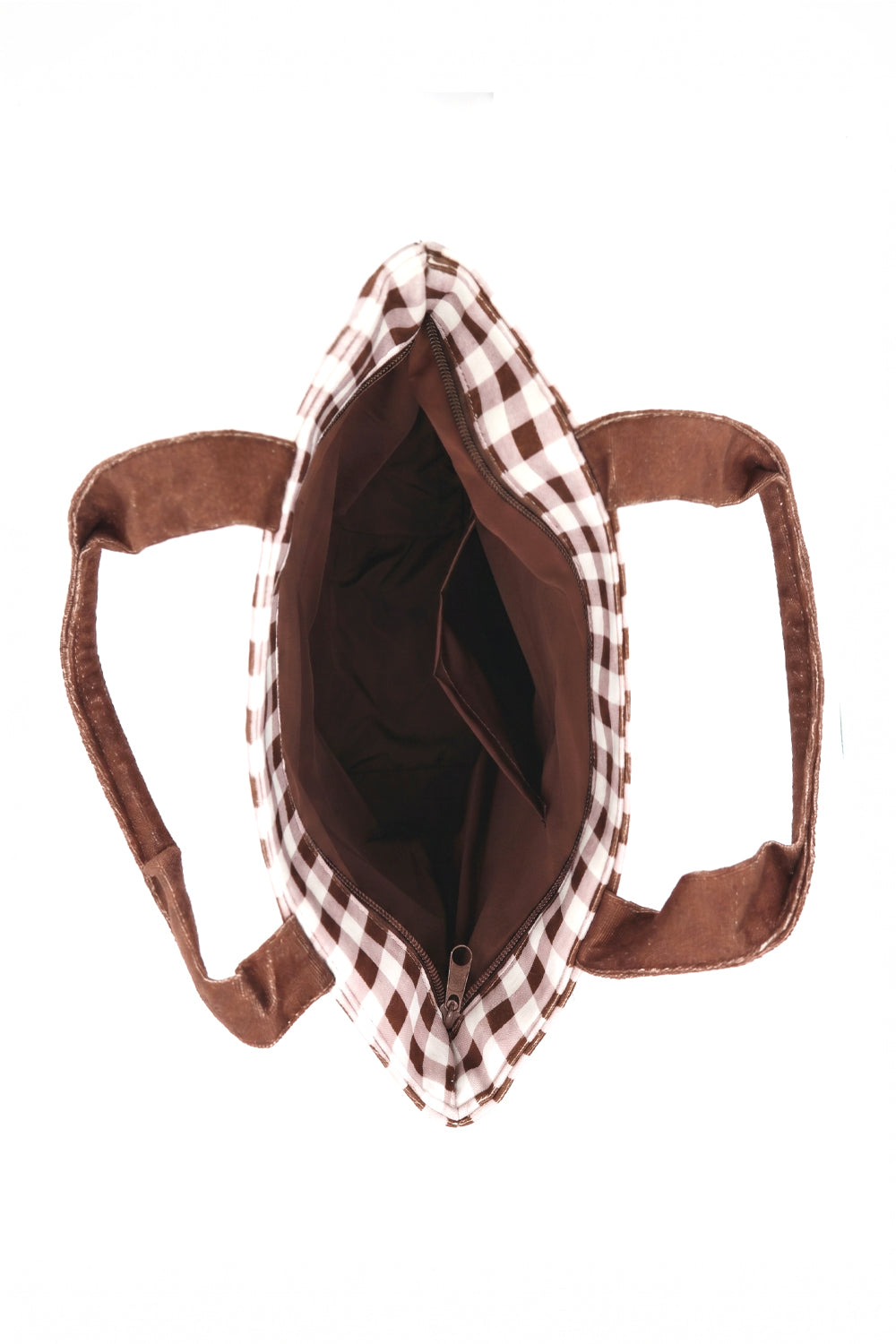 Gingerbread Gingham Tote Bag | P0040