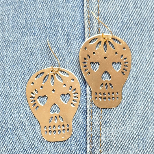 E1306 ME10161 Skull Drop Dangle Earrings
