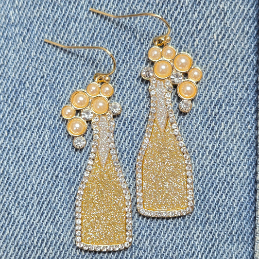E1264 ME10605 Wine Bottle Drop Dangle Earrings