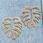 E1265 ME11127 Leaf Drop Post Earrings