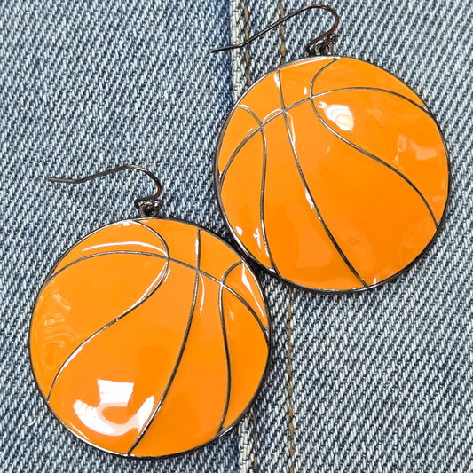 E1320 ME90169 Basketball Design dangle Earrings