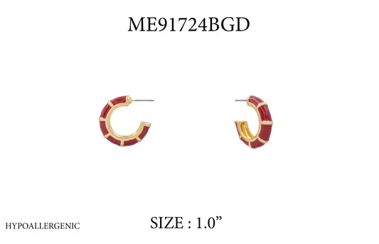 E0270 | Sculpted Enamel Hoop Earrings | ME91724