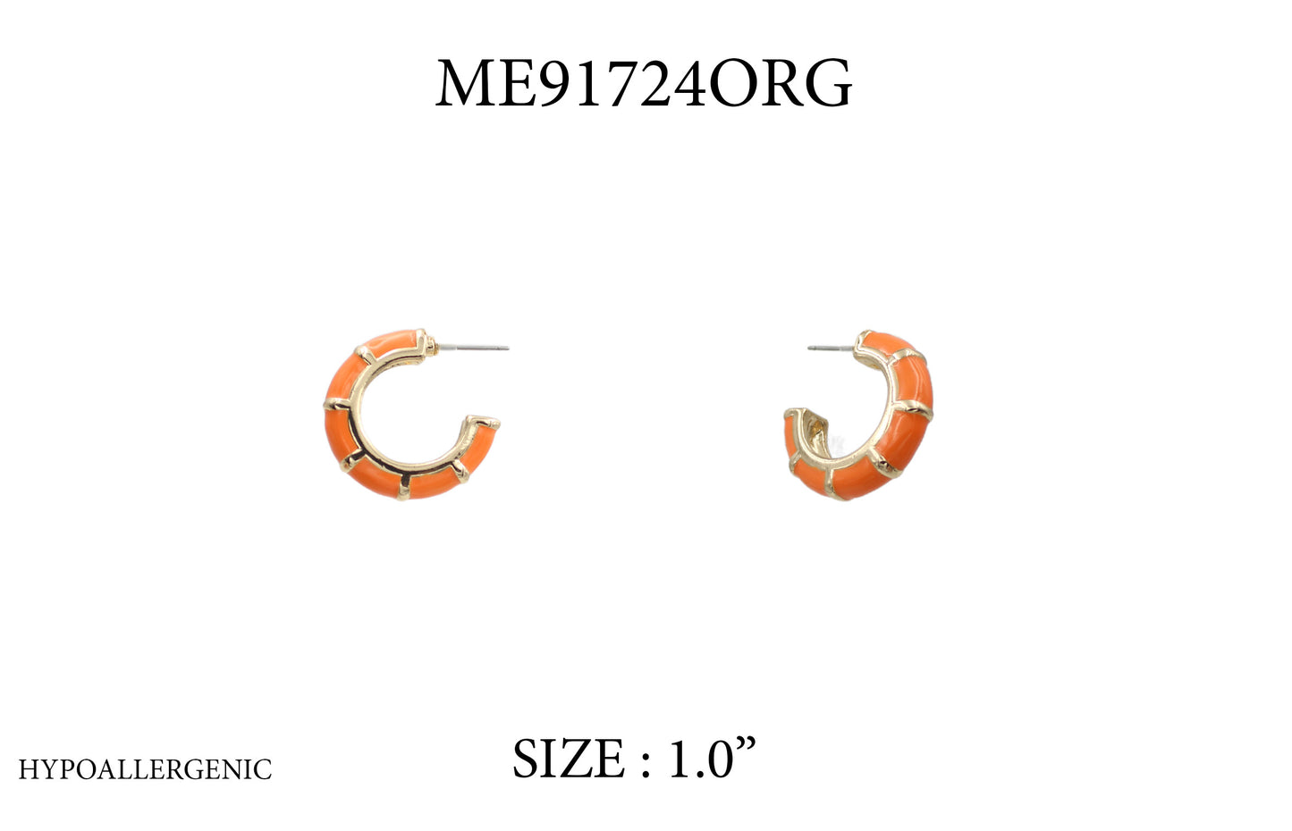 E0270 | Sculpted Enamel Hoop Earrings | ME91724