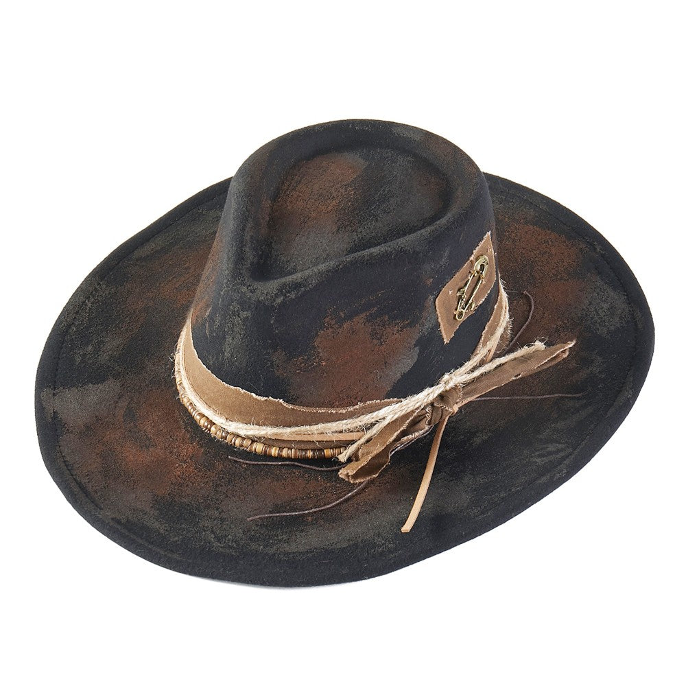 Rustic R Leather Hat HT0092 | Rustic Rancher Leather Hat | MH0261 – Greater Goods