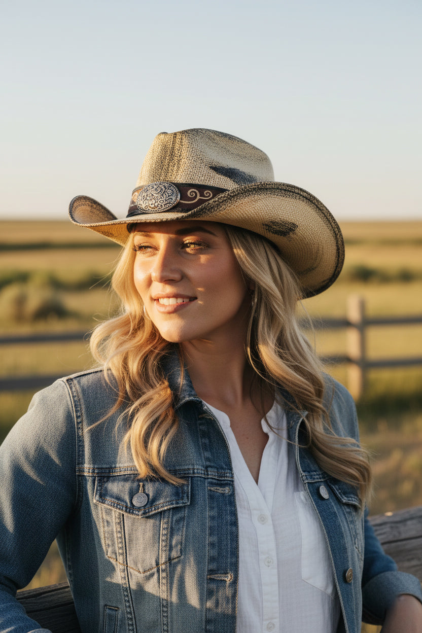 HT0148 | Distressed Western Cowboy Hat | MH0334