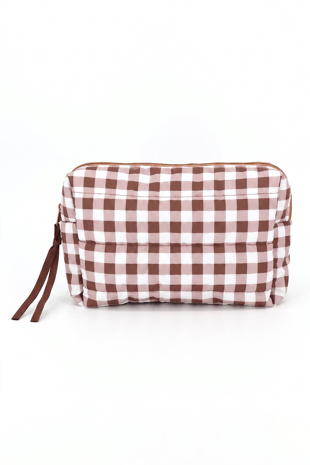 Gingham Quilted Puffer Pouch | P0041