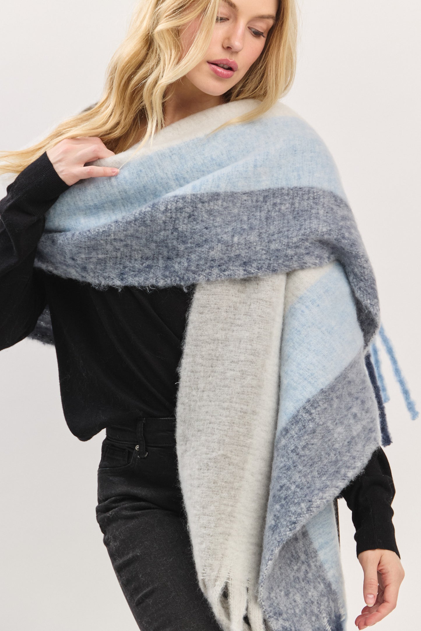 Solid Brushed Fringed Scarf | SS0027