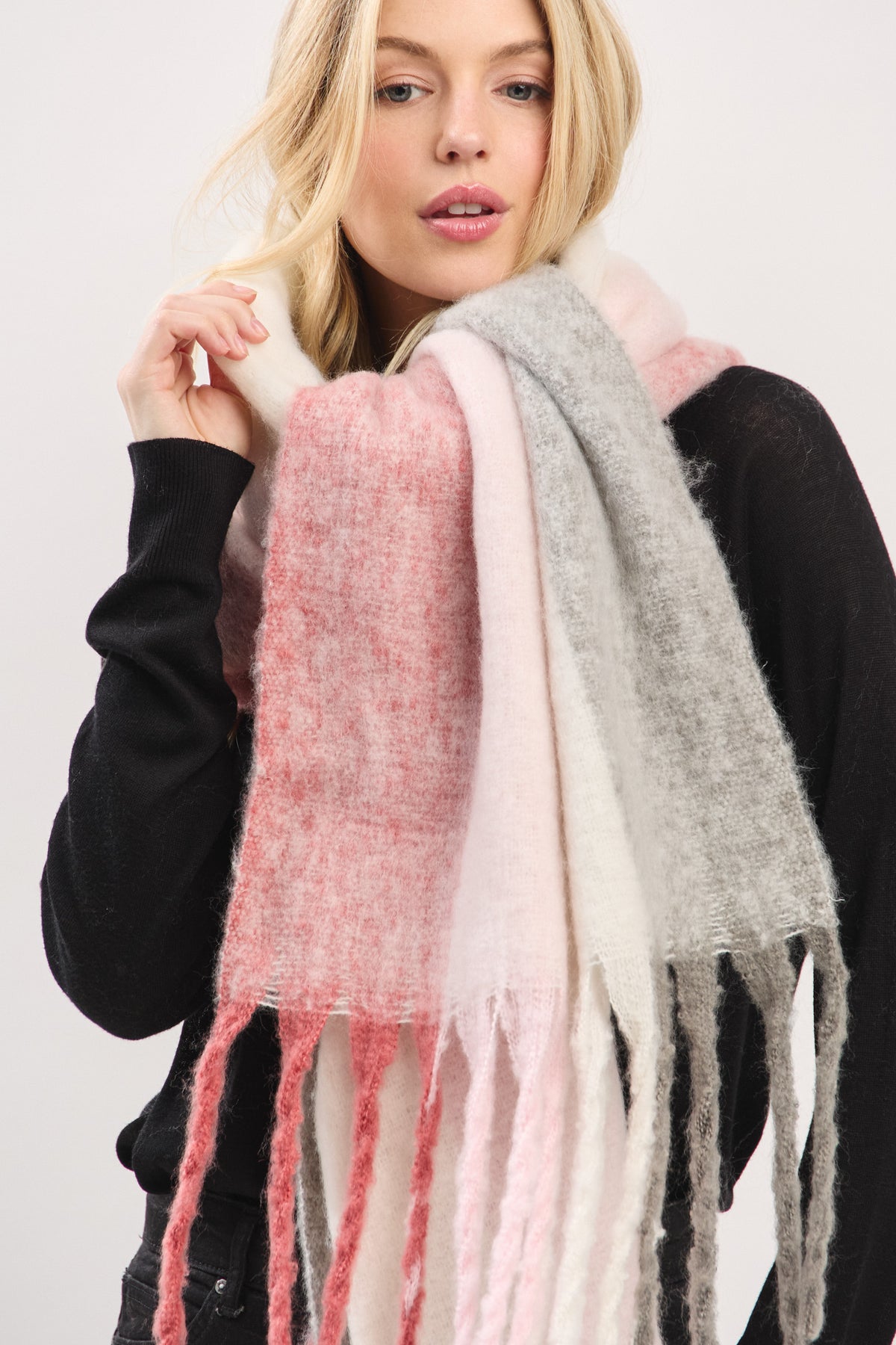Solid Brushed Fringed Scarf | SS0027