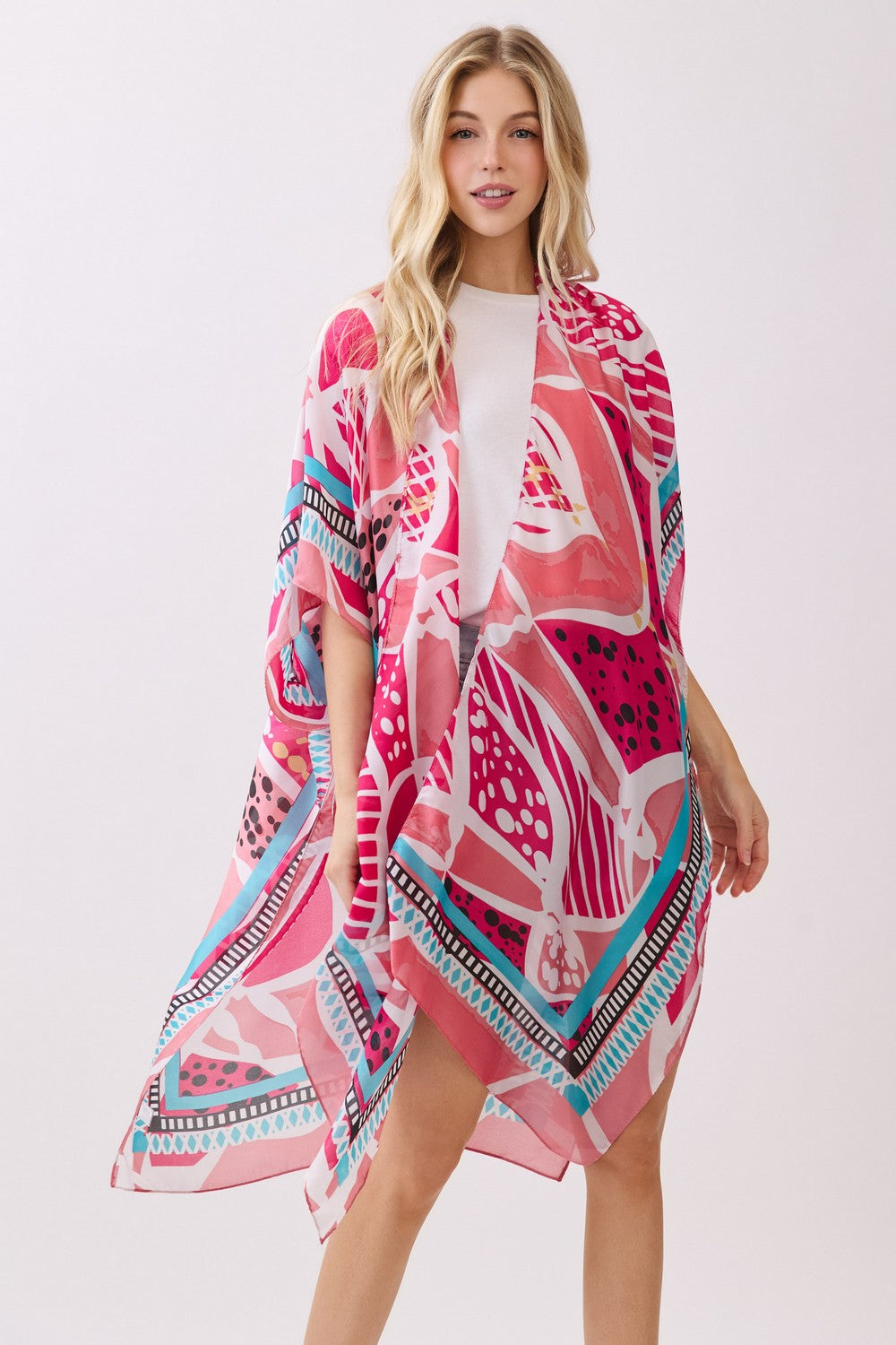 PC80 | Abstract Print Kimono Wrap | MS0472