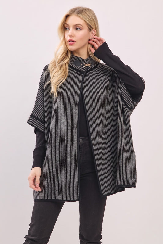 Striped Poncho Cardigan | PC100