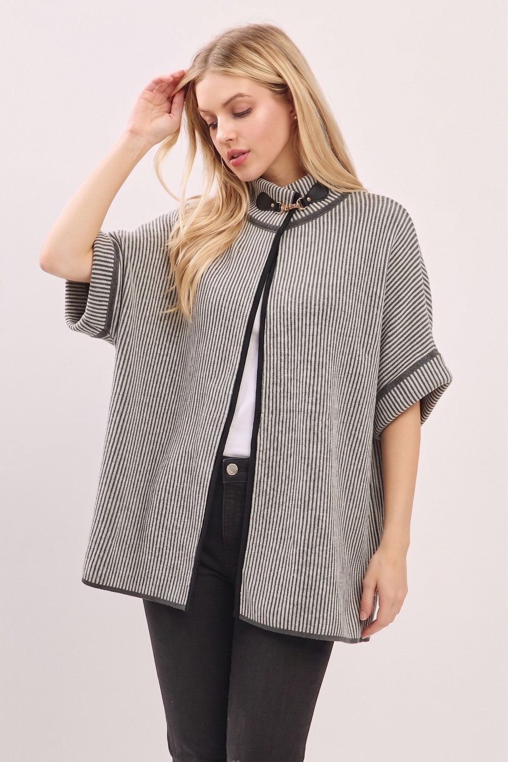 Striped Poncho Cardigan | PC100