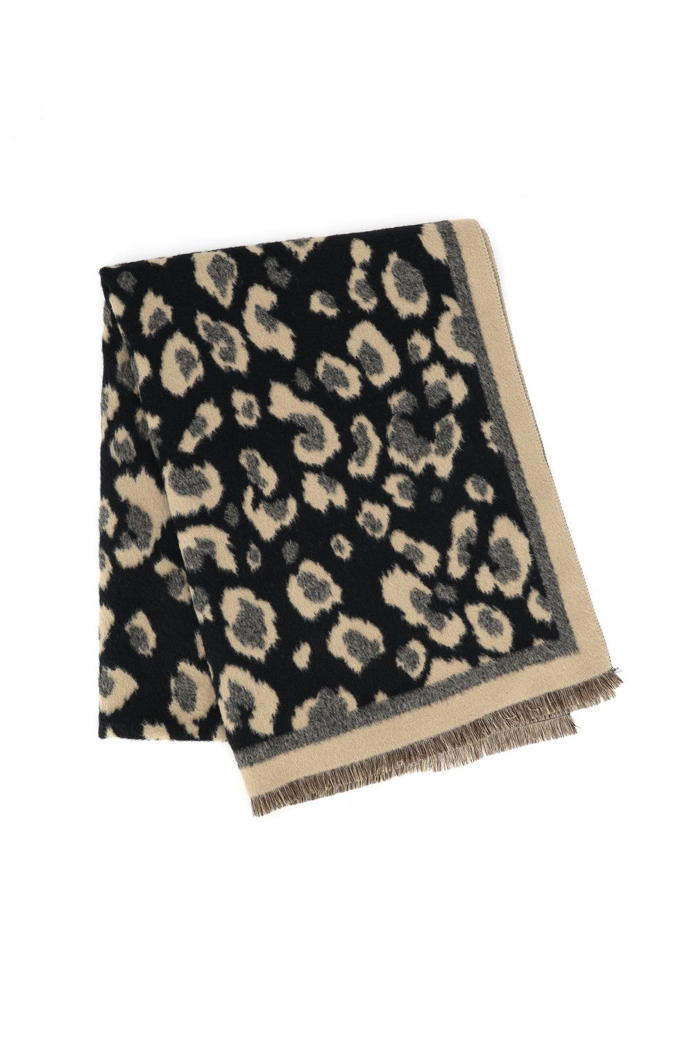 Two Tone Leopard Scarf Wrap | SS0026