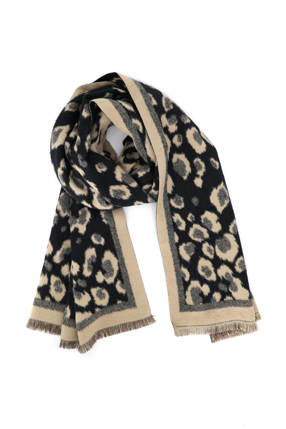 Two Tone Leopard Scarf Wrap | SS0026