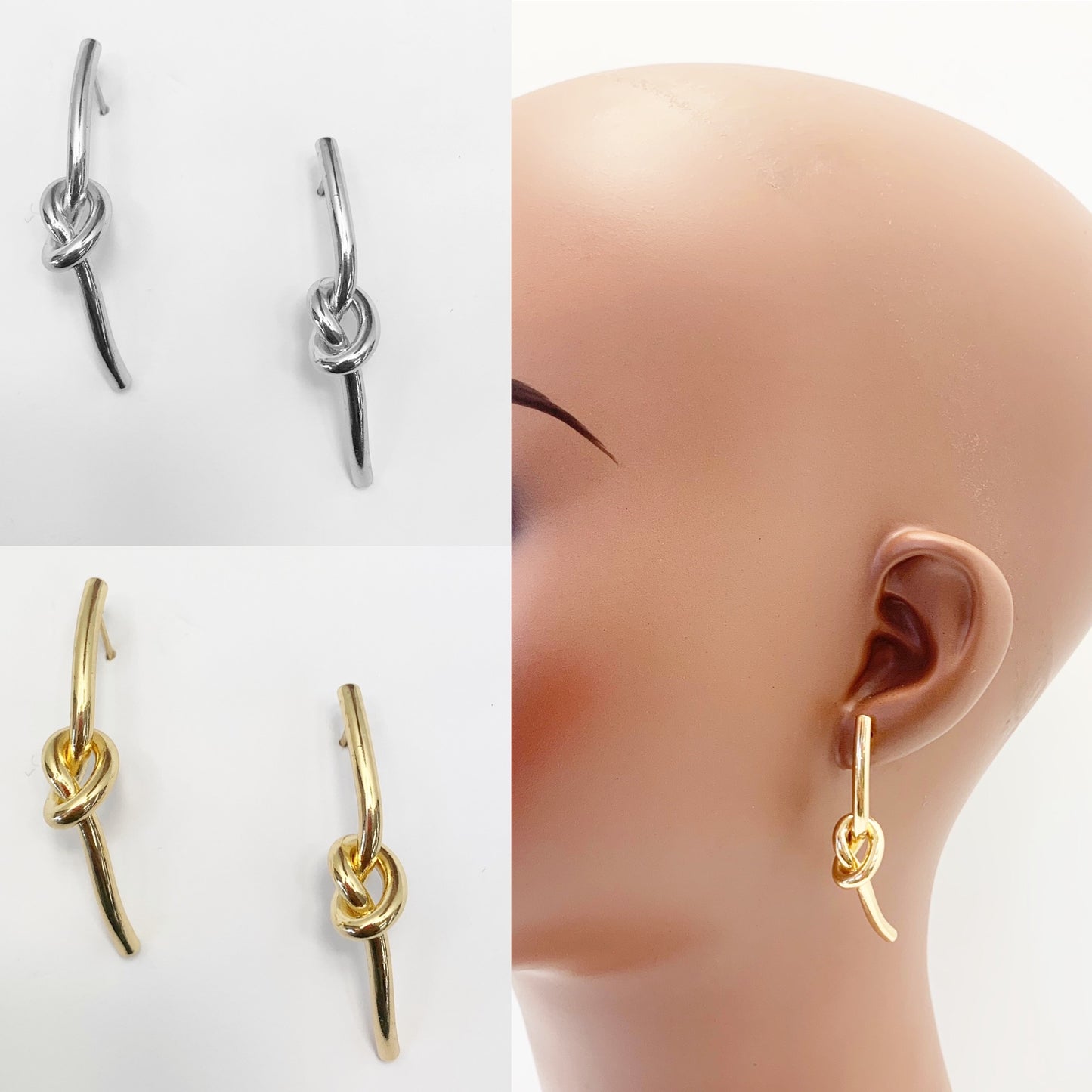 E0054 | Minimal Knot Drop Earrings |KE2611
