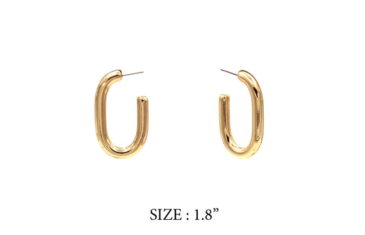 E0195 | Modern Elongated Hoop Earrings | ME91057