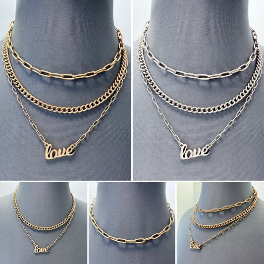 N0520 QN4452 Love Design Pendant Chain Necklace