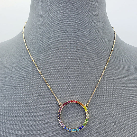 N0593 17257 Circle Pendant Necklace