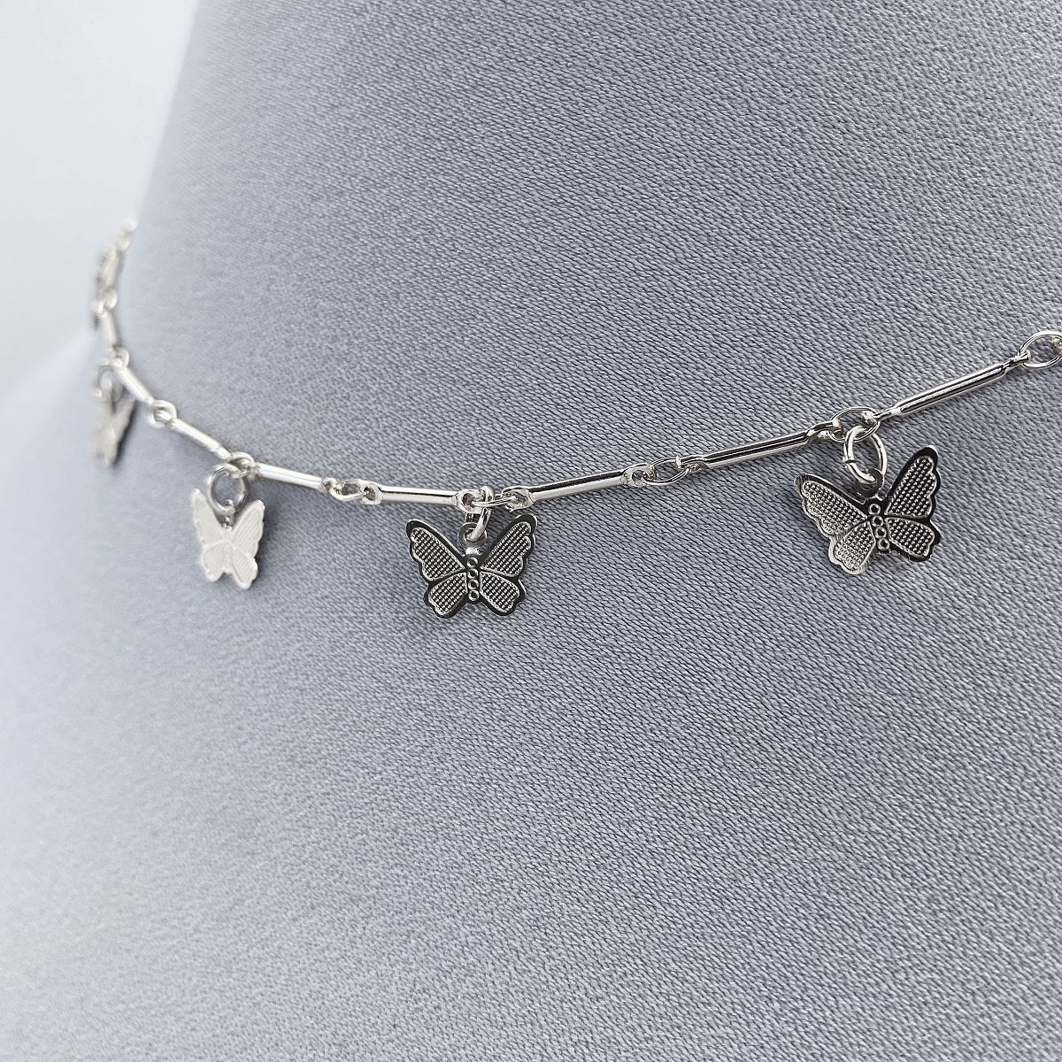 N0487 CNE1104 Butterfly Shape Charms Deco Mini Necklace