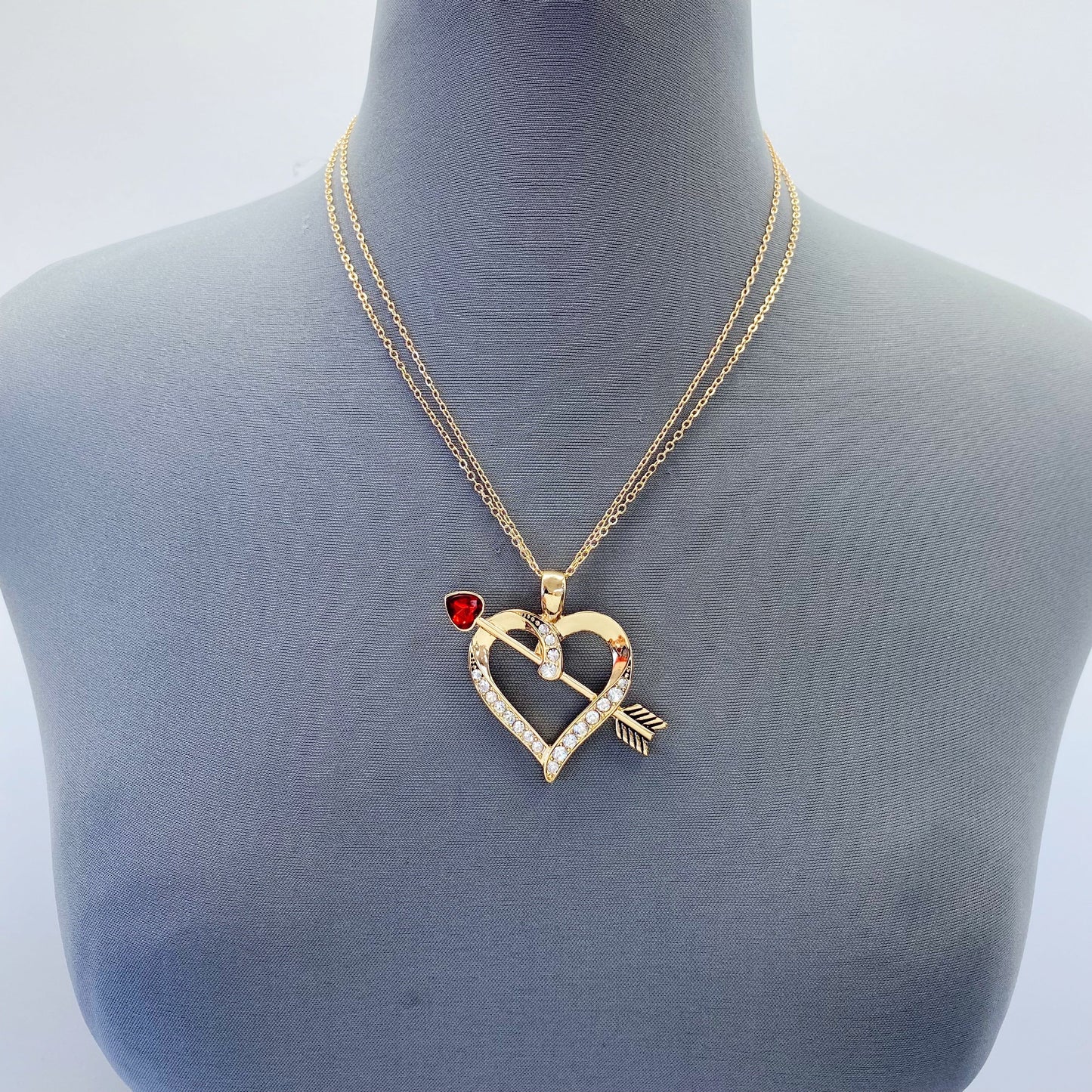 N0482 AN2777 Heart Love Shape Pendant Necklace
