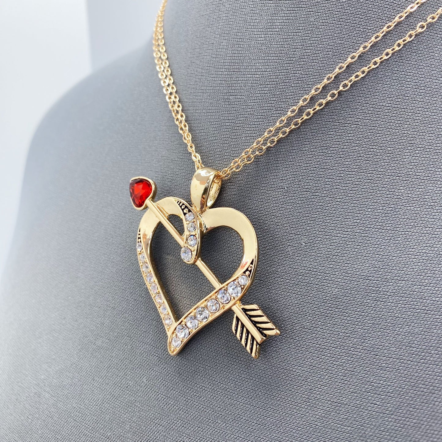 N0482 AN2777 Heart Love Shape Pendant Necklace
