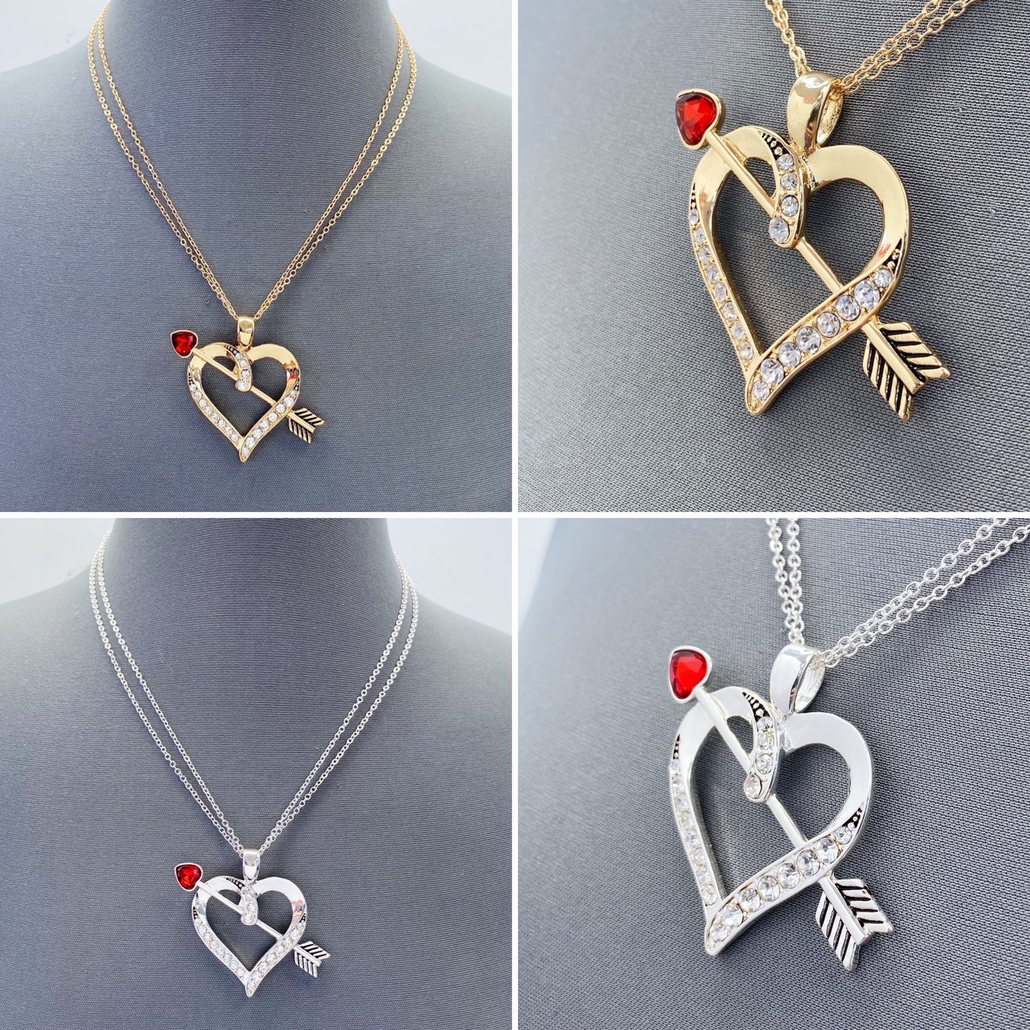 N0482 AN2777 Heart Love Shape Pendant Necklace