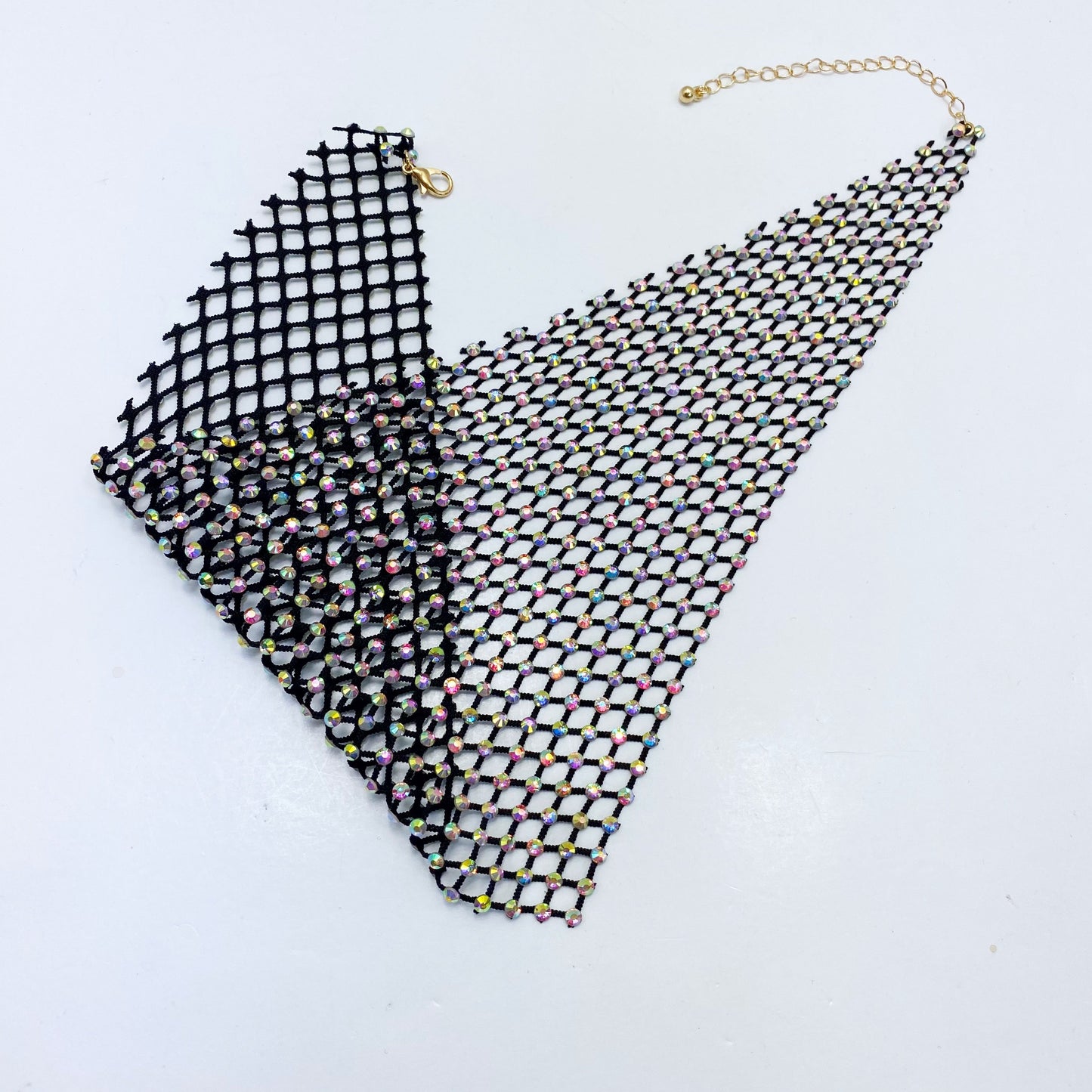 N3128 YN3607 Rhinestones Deco Mesh Scarf Design Necklaces