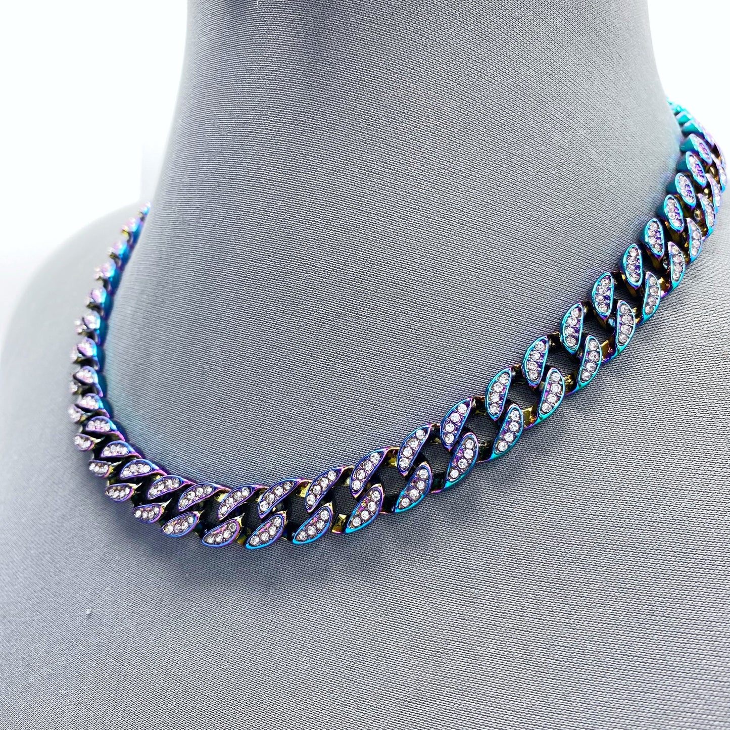 N3189 | Pavé Cuban Link Necklace Set | KS5077
