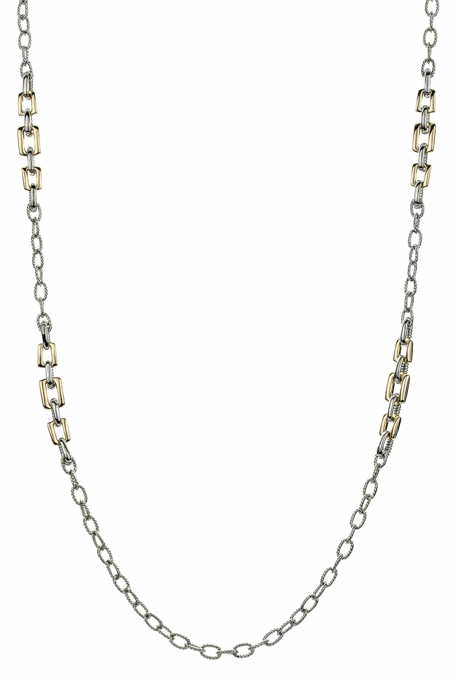 N0747 | Rhodium Plated Harmony Link Statement Necklace | NE8411