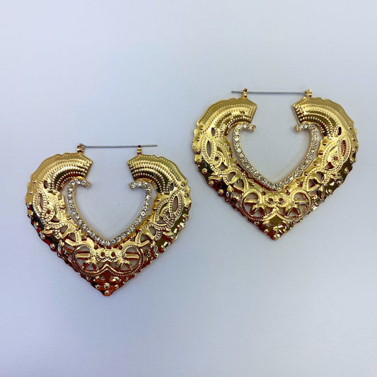 E1903 | Ornate Heart Earrings | KE4129