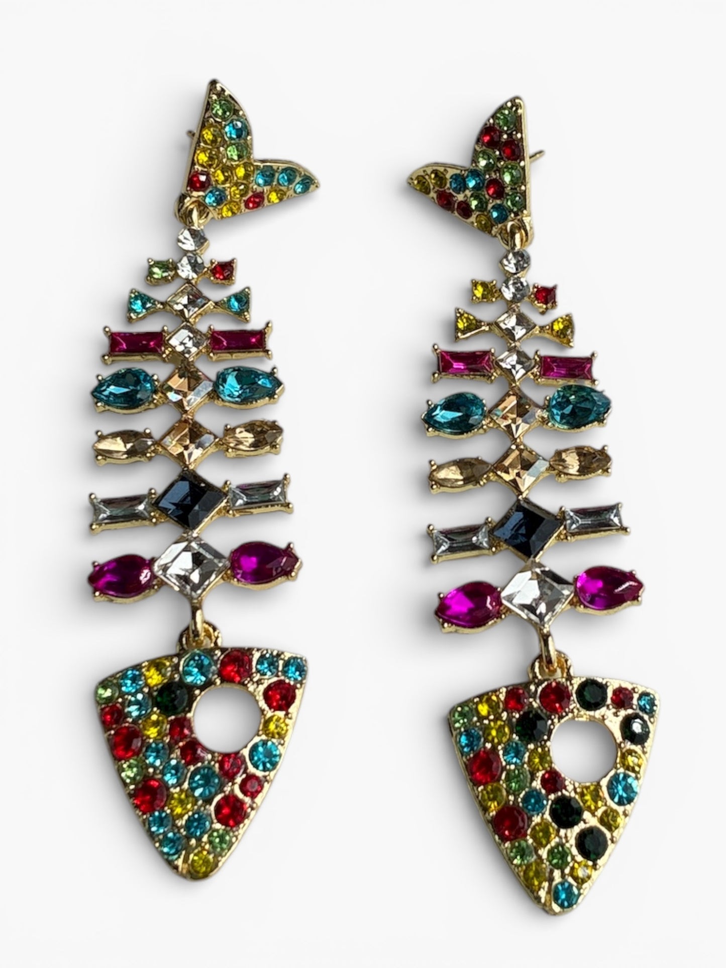 E2210 | Rhinestones Fish Earrings |RF475