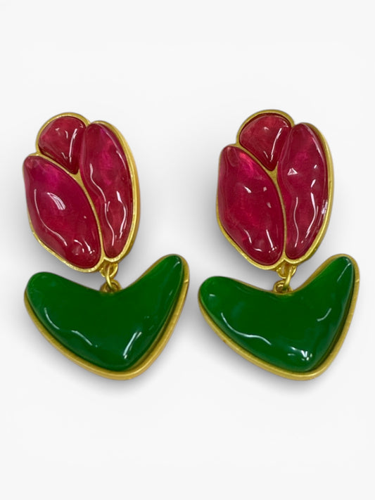 E2252 | Hot Pink Tulip Earrings | ER2633