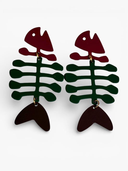 E2253 | Fish Bone Earrings |ER2634