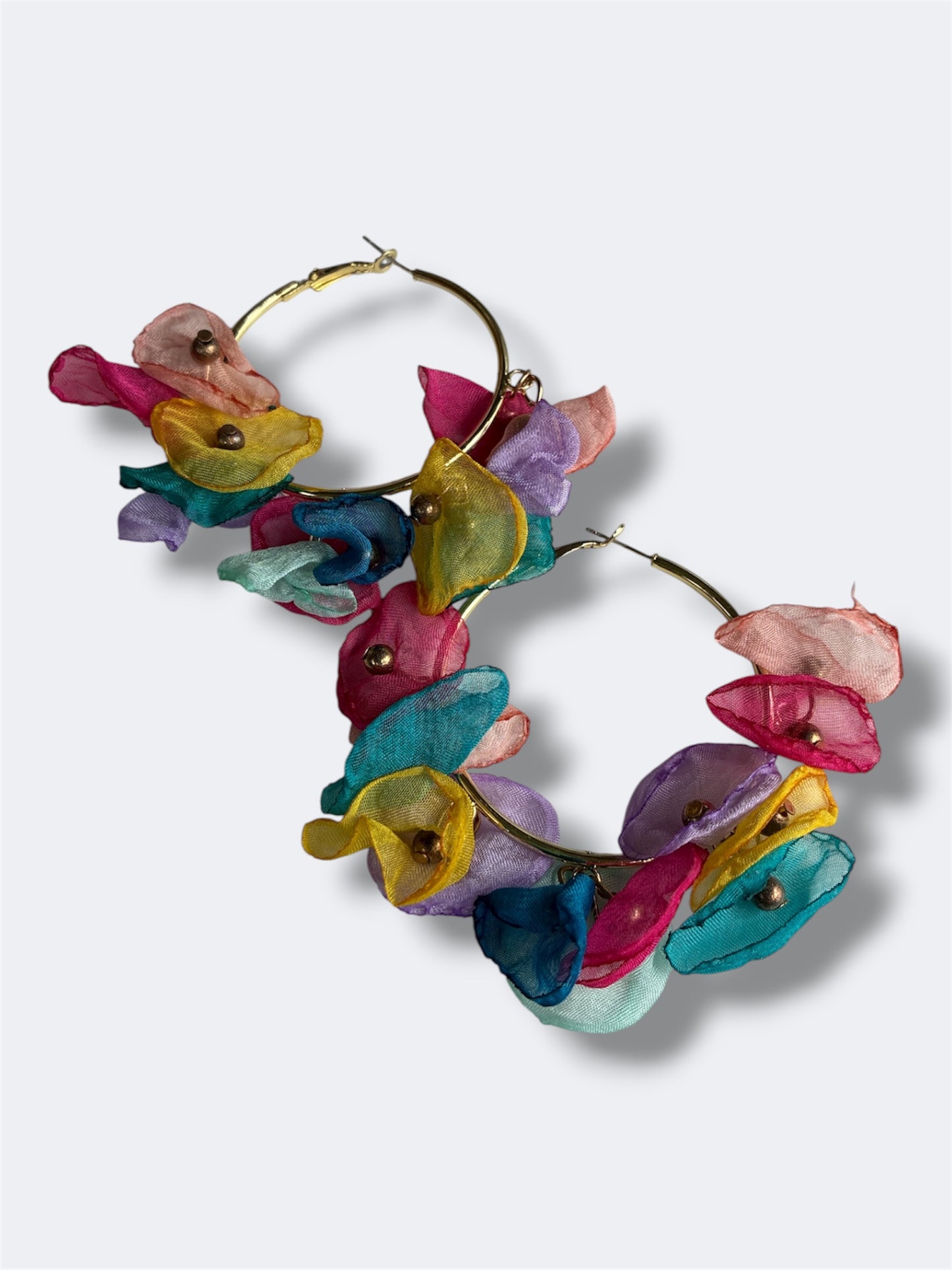 E2255 | Floral Fabric Hoop Earrings | ER2636