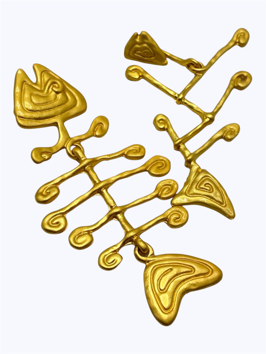 E2256| Abstract Fishbone Earrings | ER2637