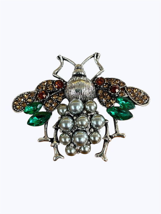 BR0424 | Luxe Beaded Bee Brooch | A0-4-5846