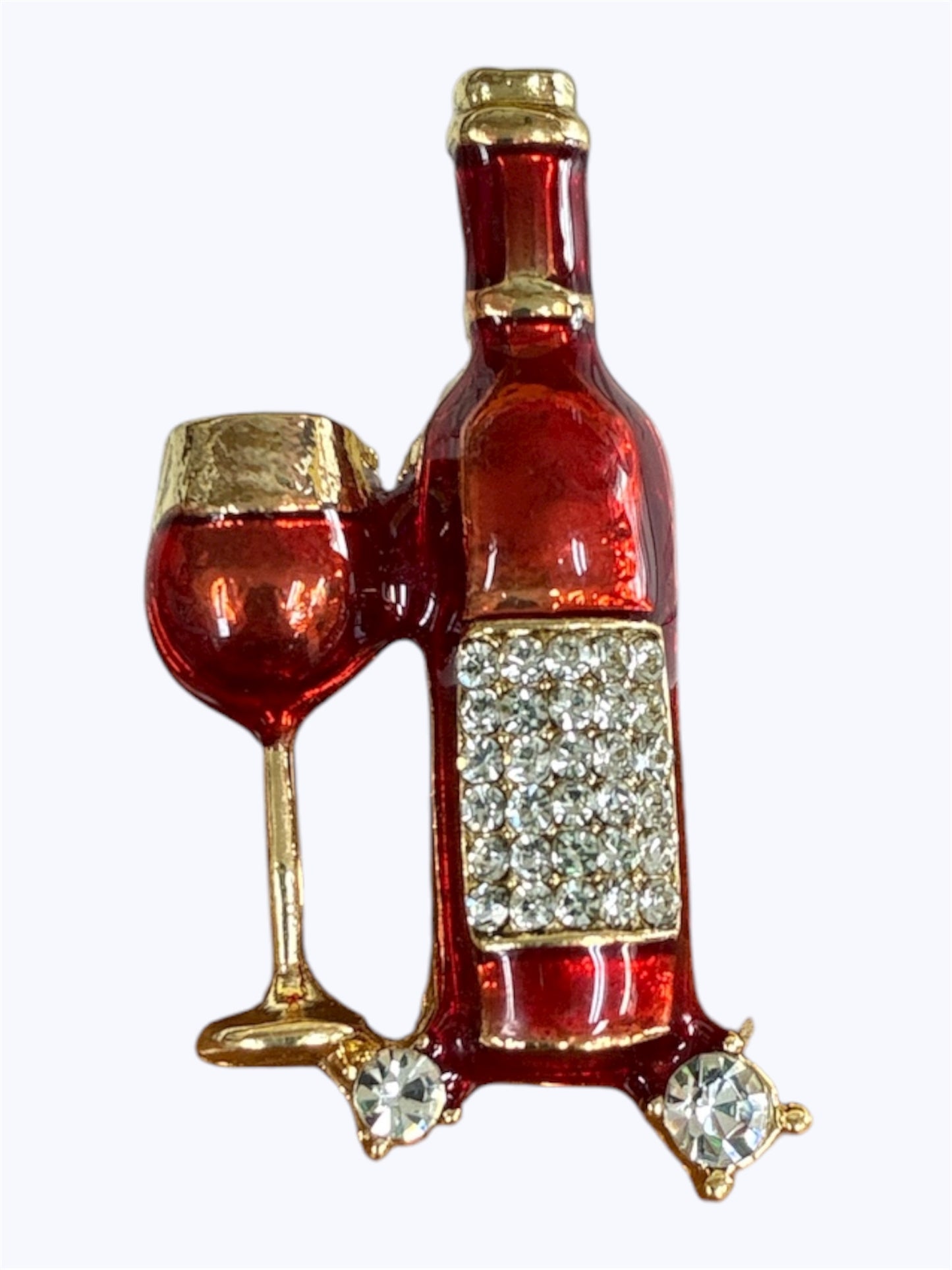 BR0362 | Wine Bottle Statement Brooch | L6-1-3806