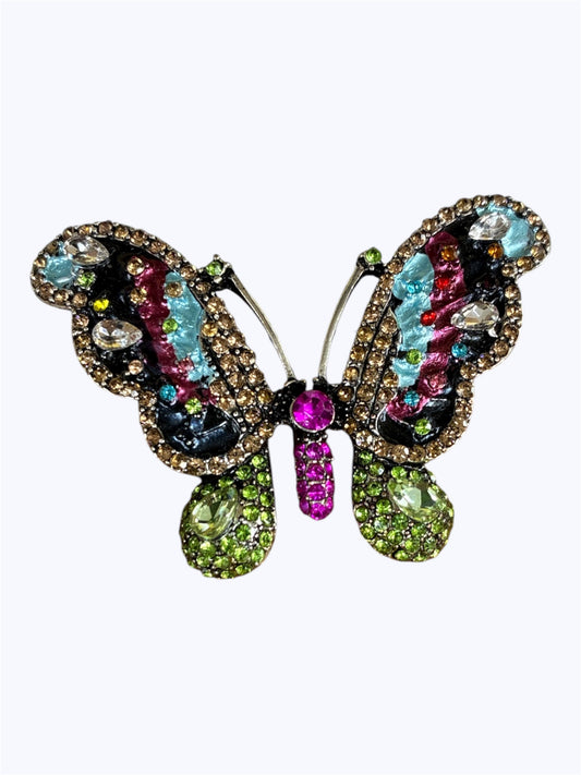 BR0415 | Jewel-Tone Butterfly Statement Brooch | D0-2-415