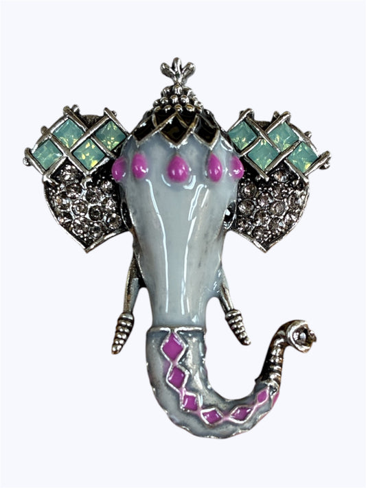 BR0233 | Sculpted Elephant Accent Brooch | GBR1213