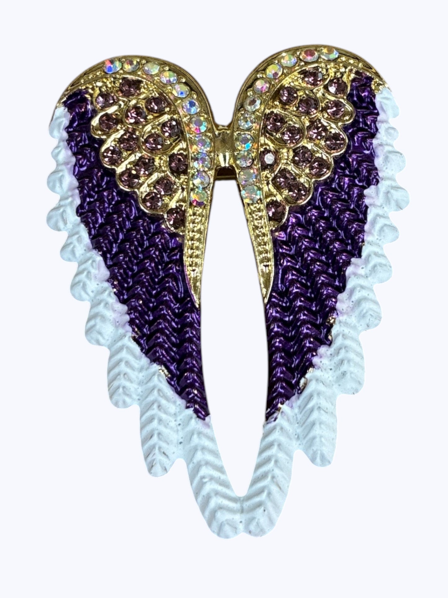BR0335 | Crystal Feather Wing Brooch | N8-4-4790